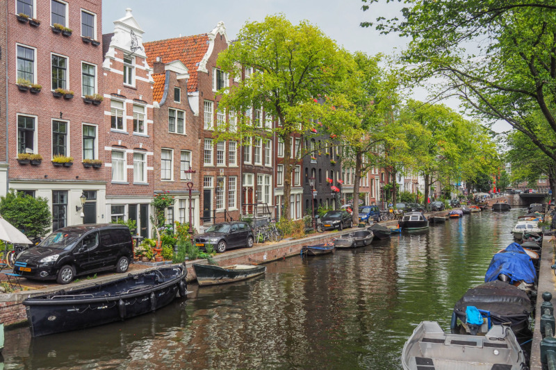 Jordaan district and architecture in Amsterdam, Netherlands