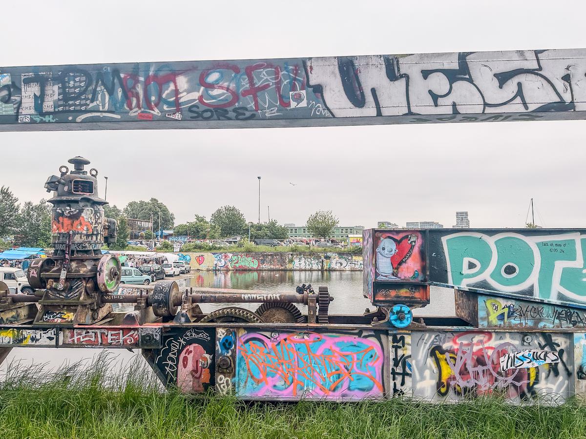 Close-up of the Amsterdam Street Art in NDSM Wharf