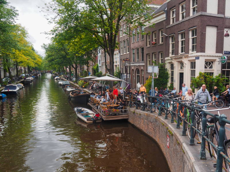 The Café 't Smalle and Panoramic view of Jordaan, Amsterdam 