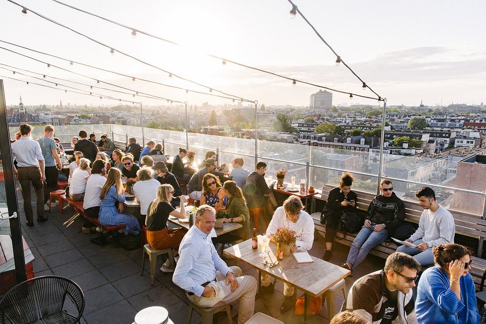 Rooftop restaurant and bar of Canvas in  Amsterdam, Netherlands