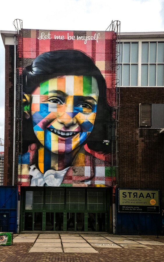 Colorful mural at STRAAT Museum Amsterdam