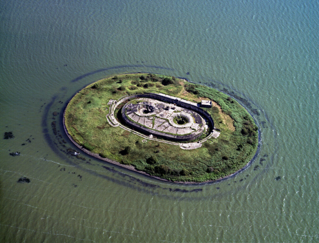 Aerial view of the Island of Pampus in the Netherlands