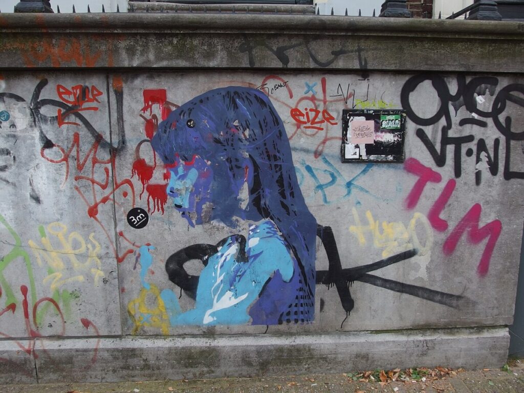 Street Art at the Jordaan district in Amsterdam, Netherlands 