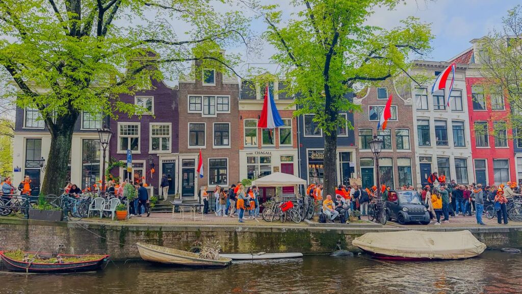 King's Day Celebration at the Spiegelgracht in Amsterdam, Netherlands