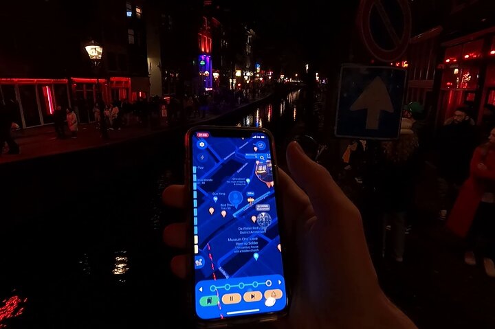 Phone showing the Red Light District Smartphone App